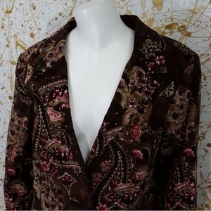 Larry Levine Paisley print corduroy jacket size 14